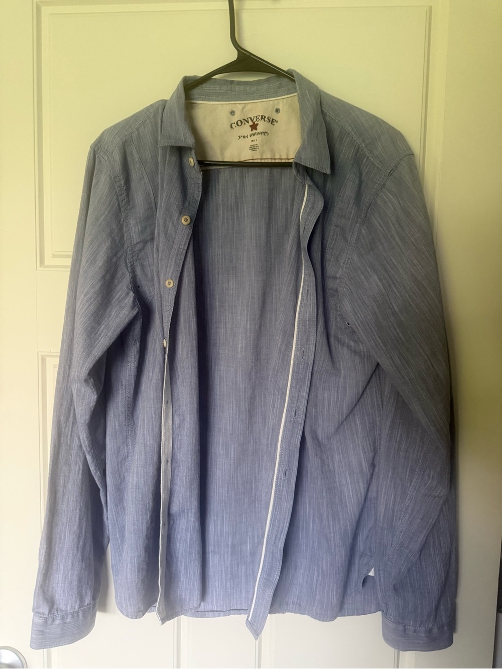 Converse Men’s Light Blue Button-Front Shirt Jacket